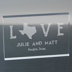 Personalized Love Established State Acrylic Plaque