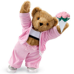 Workout Teddy Bear with Pink Roses