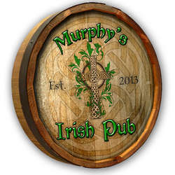 Personalized Irish Pub Quarter Barrel Sign