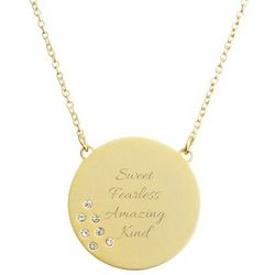 Personalized Gold-Tone Round Geometric Necklace