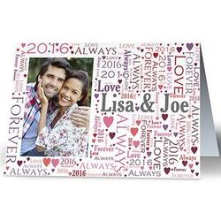 Personalized Loving Couple Photo Word-Art Card