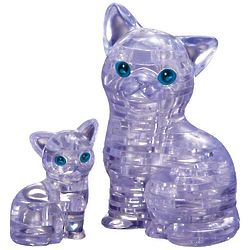 3D Crystal Puzzle Cat with Kitten