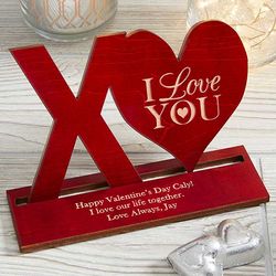 XO Personalized Red Wood Decoration