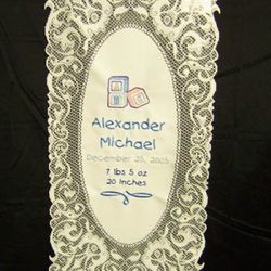 Personalized Baby Lace Wall Hanging