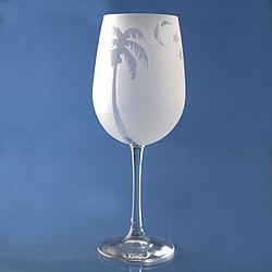 Frosted Palm Red Wine Glasses