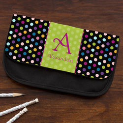 Polka Dots for Her Personalized Pencil Case