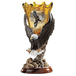 Ted Blaylock Eagle Art Sculptural Torchiere Lamp