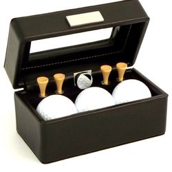 Golf Ball and Tee Valet in Leather