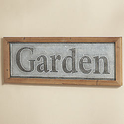 Framed 25" Metal Garden Sign