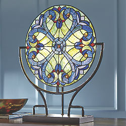 Halston Round Stained Glass Lit Panel