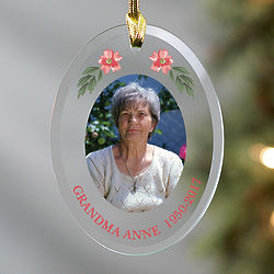Custom Photo Memorial Glass Ornament