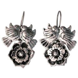Mexican Romance Sterling Silver Flower Earrings
