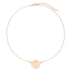 Mini Personalized Monogram Rose Gold Choker Necklace