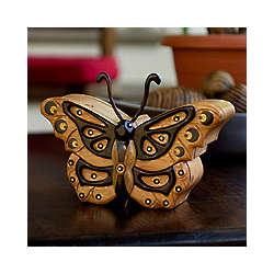Atitlan Butterfly Mahogany Puzzle Box