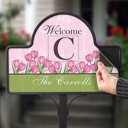 Personalized Spring Tulip Decorative Yard Stake Magnet