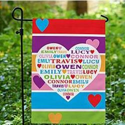 Personalized Hearts Full of Love Garden Flag