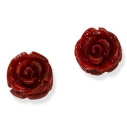 Coral Rose 14 Karat Gold Earrings