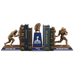 New England Patriots Super Bowl XLIX Champions Bronze Bookends