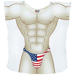 Men's Flag Thong Bikini Cover Up Tee