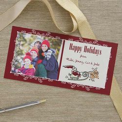 Personalized Santa and Reindeer Photo Postcards