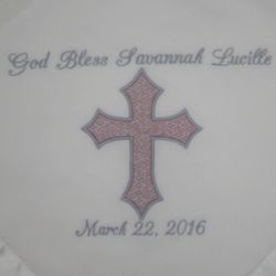 Applique God Bless You Personalized Baby Blanket