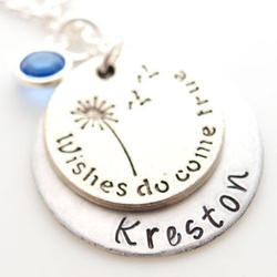 Wishes Do Come True Personalized Hand Stamped Necklace