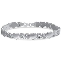 Stampato Hearts & X's Bracelet in Sterling Silver