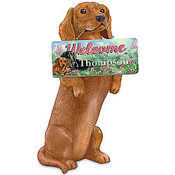Furr-Ever Welcomed Personalized Dachshund Sculpture