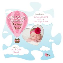 Personalized Up Up & Away Puzzle Piece Picture Frame