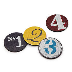 Numbers Recycled Tire Coasters
