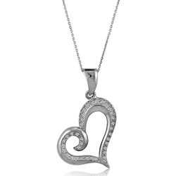 Sterling Silver and Cubic Zirconia Heart Bridal Fashion Pendant