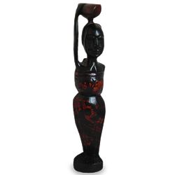 African Woman Wood Sculpture