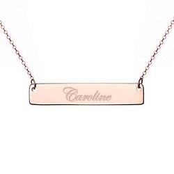 Will You Be My Bridesmaid Rose Gold Bar Necklace