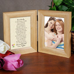 To My Sister Natural Wood Bi-Fold Personalized Picture Frame