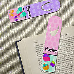 Personalized Butterflies, Cupcakes or Flowers Bookmarks
