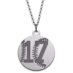 Sterling Silver Personalized Baseball Necklace