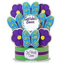 Get Well Butterflies and Flowers Cookie Bouquet