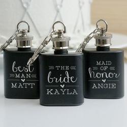 Engraved Bridal Party Wedding Party Mini Flask