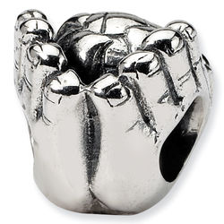Sterling Silver World in Hands Religious Bead