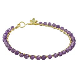 Fall in Love Gold-Plated Amethyst Bangle Bracelet