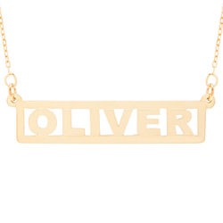 Personalized Bar Nameplate Gold Necklace