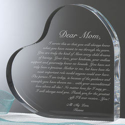 Personalized Letter To Mom Heart Plaque