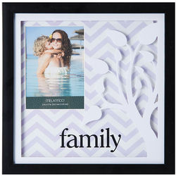 Family Shadow Box Picture Frame in White and Purple