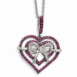 Brilliant Embers Heart Bow Necklace