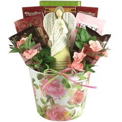 Love Lives on Forever Angel and Chocolate Sympathy Gift Basket