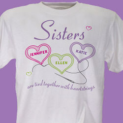 Personalized Heartstrings Sisters T-Shirt