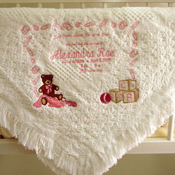 Sent from Above Announcement Style Baby Blanket