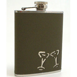 Stainless Steel and Leather Martini Flask
