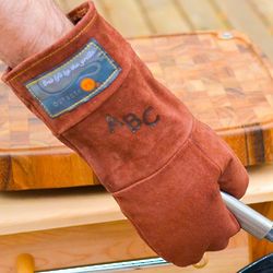 Branded Leather Right-Handed Personalized BBQ Mitt