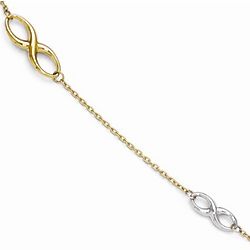 Two Tone 14k Gold Infinity Anklet